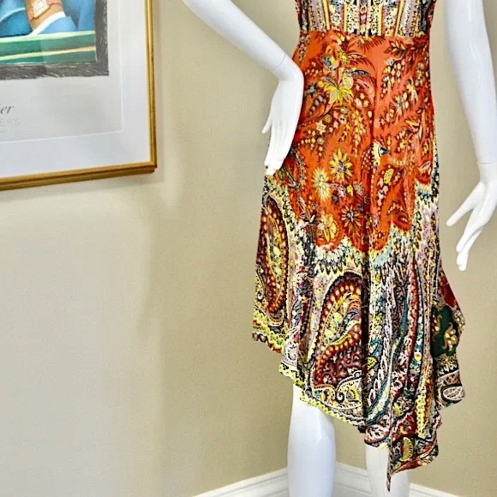 🇮🇹 ETRO Silk Paisley Print Midi Dress – Size 2 – Made in Italy - Picture 7 of 14